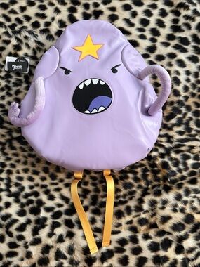 Globe Lavender Star Monster Kids Backpack with Yellow Straps
